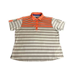 Jamie Sadock Shirt Womens Extra Large Orange Taupe Rugby Golf Polo‎ Performance